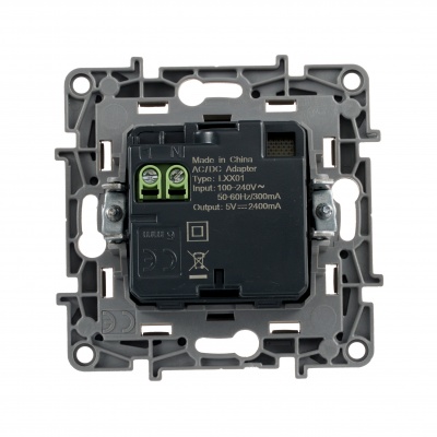 Legrand ETIKA Розетка USB 2-ая 240В/5В 2400мА алюминий 672494 