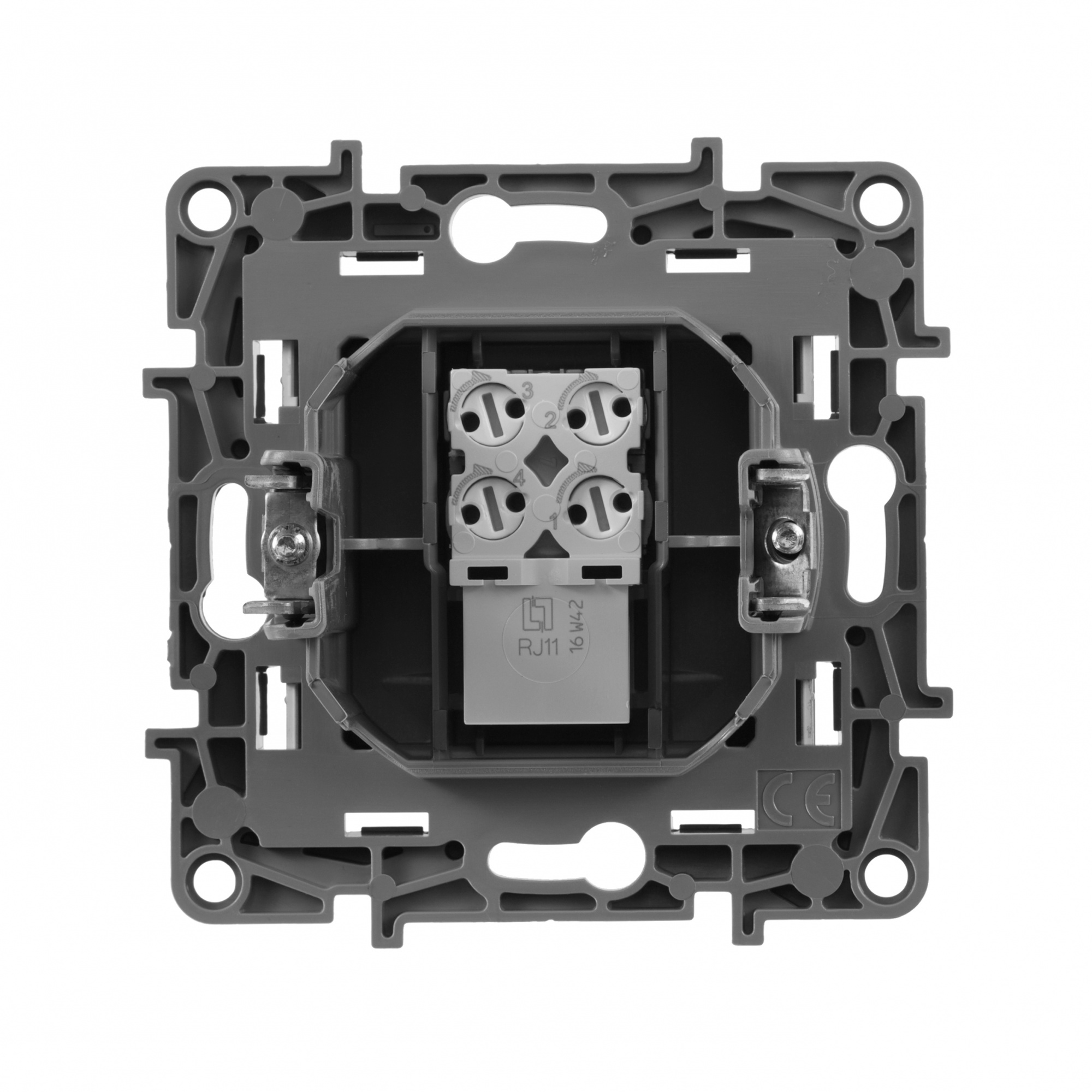 Legrand ETIKA Розетка телефонная RJ11 алюминий 672440 