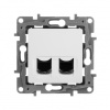 Legrand ETIKA Розетка компьютерная 2ХRJ45 категория 6 UTP белая 672254 