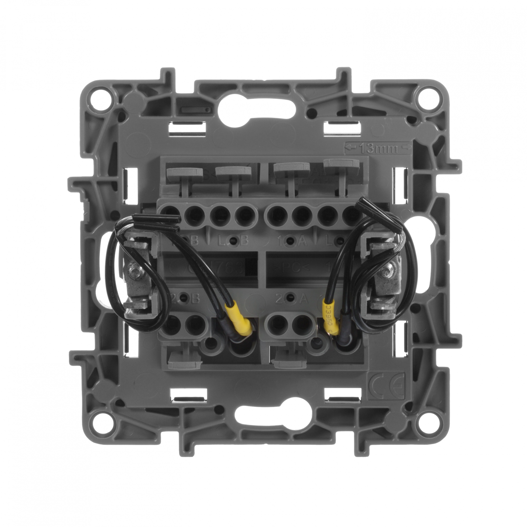 Legrand ETIKA Переключатель двухклавишный с подсветкой антрацит на зажимах 10A 672616 