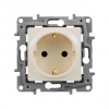 Legrand ETIKA Розетка с заземлением со шторками слоновая кость 672322 
